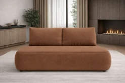 Divani Letto 2 Posti|Divano Contenitore Letto > Dmora Divano Letto 2 Posti Contenitore Cuscini Sfoderabili 210x106 cm, Reclinabile - Brugnato Arancione