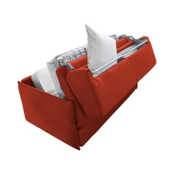 Divani Letto 2 Posti|Divano Contenitore Letto > Dmora Divano Letto 2 Posti Sfoderabile Contenitore 160x95 cm, di Apertura a Ribalta Made in Italy - Verceia Arancione