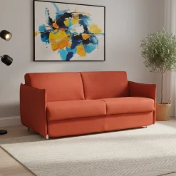Divani Letto 2 Posti|Divano Contenitore Letto > Dmora Divano Letto 2 Posti Sfoderabile Contenitore 180x95 cm, di Apertura a Ribalta Made in Italy - Trovo Arancione