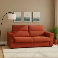 Divani Letto 2 Posti|Divano Contenitore Letto > Dmora Divano Letto 2 Posti Sfoderabile Contenitore 185x95 cm, di Apertura a Ribalta Made in Italy - Salorno Arancione
