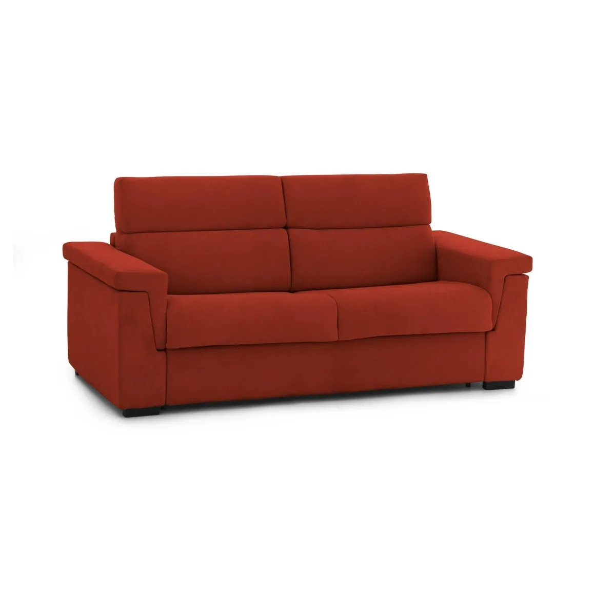Divano Letto 2 Posti Arancione Sfoderabile Contenitore 185x95 cm, di Apertura a Ribalta Made in Italy - Rigolato