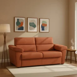 Divani Letto 2 Posti|Divano Contenitore Letto > Dmora Divano Letto 2 Posti Sfoderabile Contenitore 185x95 cm, di Apertura a Ribalta Made in Italy - Tenna Arancione