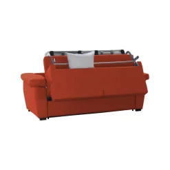 Divano Letto 2 Posti Arancione Sfoderabile Contenitore 205x95 cm, di Apertura a Ribalta Made in Italy - Contrada