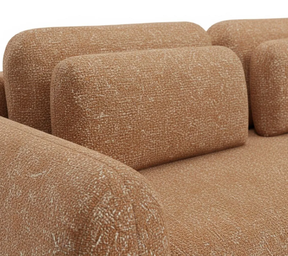 Divano Letto 3 Posti Arancione Contenitore di Apertura a Libro 266x121 cm, Reclinabile - Sessame
