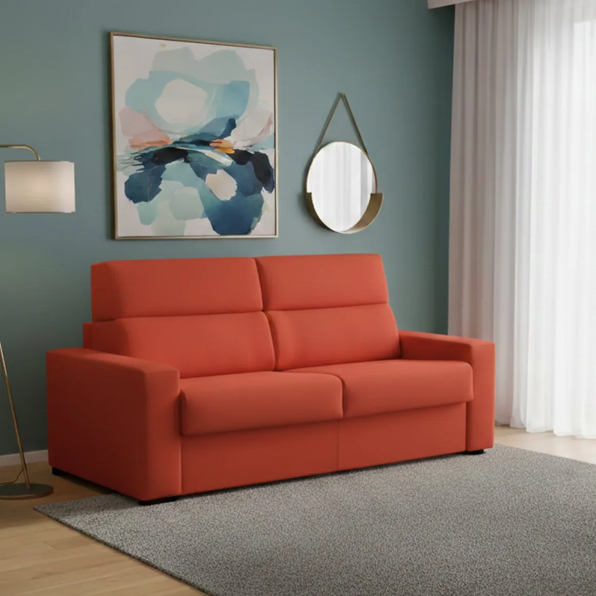 Divani Letto 3 Posti|Divano Contenitore Letto > Dmora Divano Letto 3 Posti Sfoderabile Contenitore 225x95 cm, Lavabile Made in Italy - Benedetto Arancione