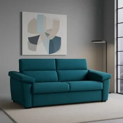 Divani Letto 2 Posti|Divano Contenitore Letto > Dmora Divano Letto 2 Posti Sfoderabile Contenitore 205x95 cm, di Apertura a Ribalta Made in Italy - Fisciano Azzurro
