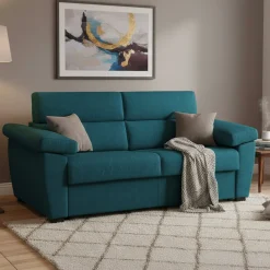 Divani Letto 3 Posti|Divano Contenitore Letto > Dmora Divano Letto 3 Posti Sfoderabile Contenitore 225x95 cm, Lavabile Made in Italy - Trino Azzurro