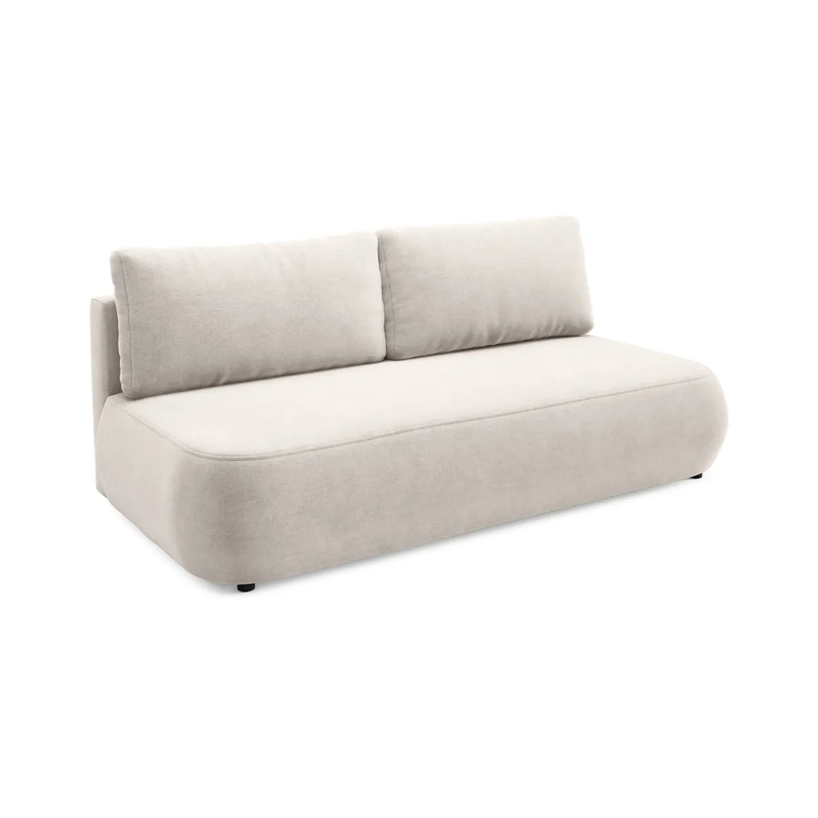 Divano Letto 2 Posti Beige Chiaro Contenitore Cuscini Sfoderabili 210x106 cm, Reclinabile - Brugnato