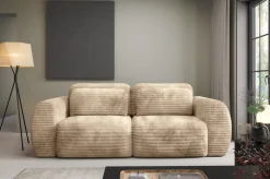 Divano Letto 2 Posti Beige Contenitore di Apertura a Libro 266x121 cm, Reclinabile - Golgi