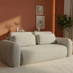 Divano Letto 3 Posti Beige Contenitore di Apertura a Libro 266x121 cm, Reclinabile - Sessame