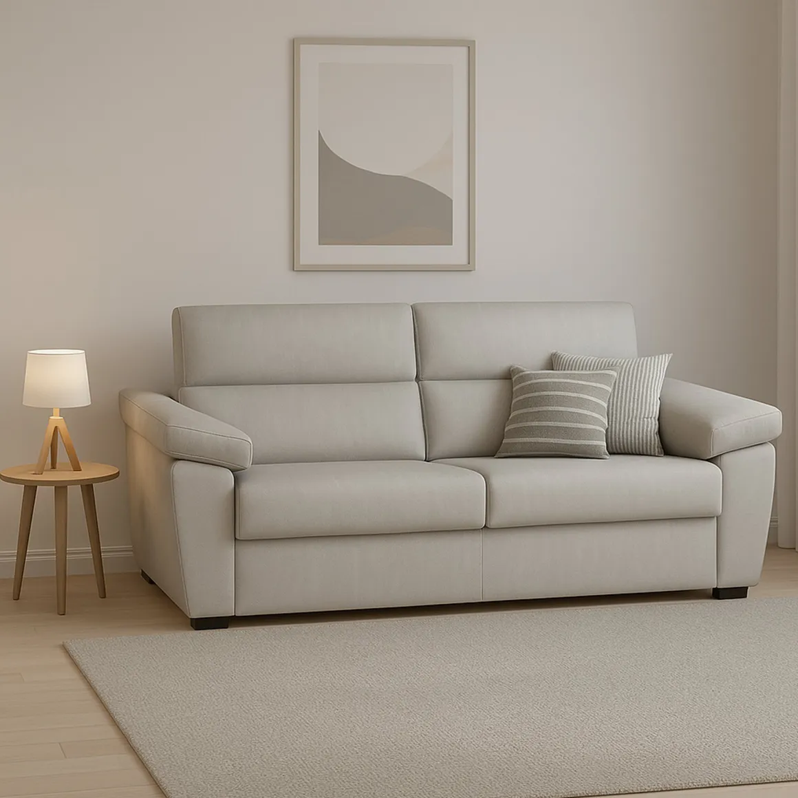 Divani Letto 2 Posti|Divano Contenitore Letto > Dmora Divano Letto 2 Posti Sfoderabile Contenitore 185x95 cm, di Apertura a Ribalta Made in Italy - Seui Beige
