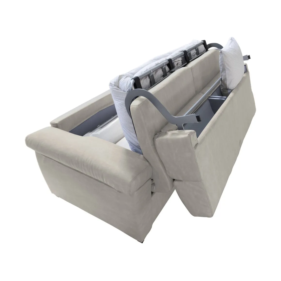 Divani Letto 2 Posti|Divano Contenitore Letto > Dmora Divano Letto 2 Posti Sfoderabile Contenitore 185x95 cm, di Apertura a Ribalta Made in Italy - Seui Beige