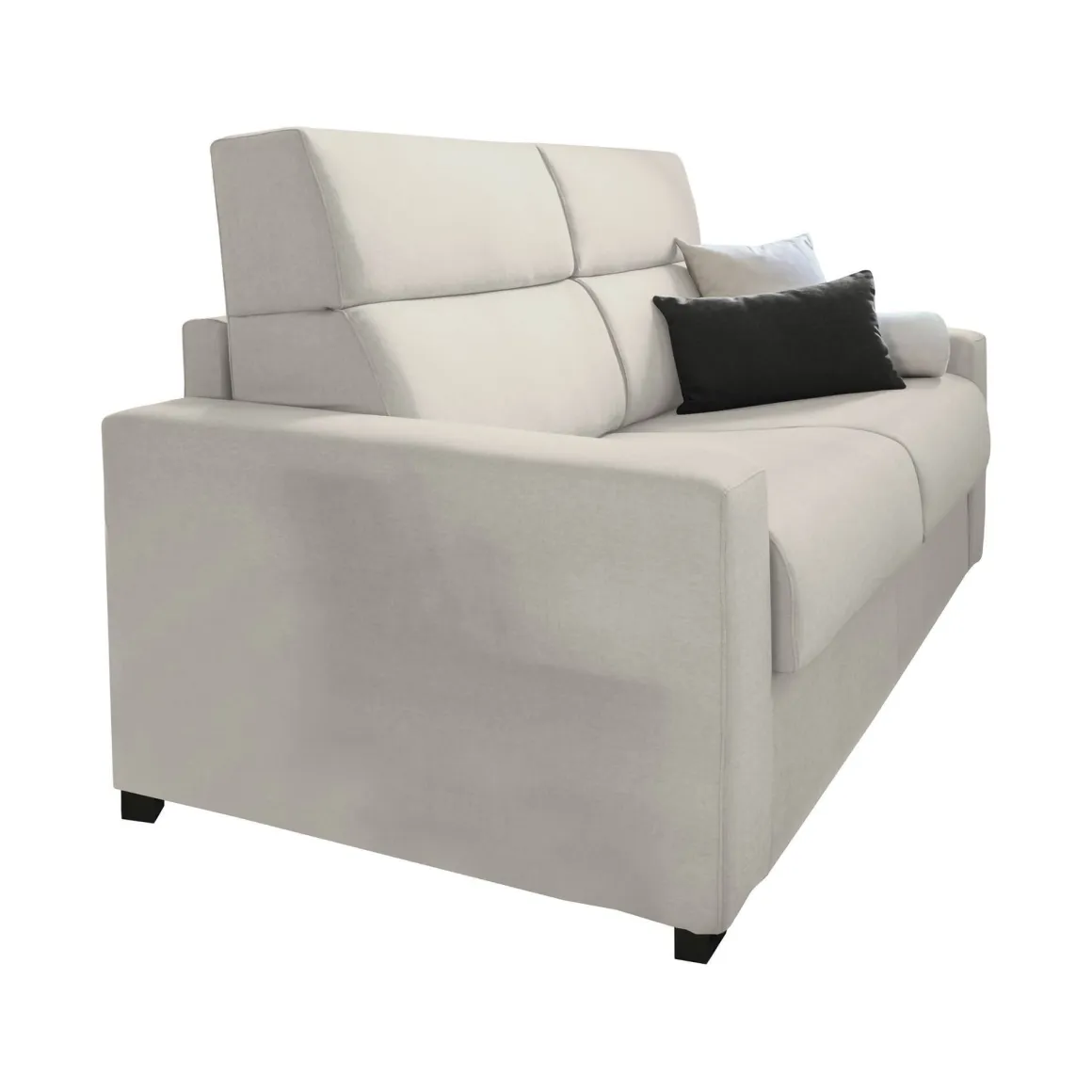 Divano Letto 2 Posti Beige Sfoderabile Contenitore 200x95 cm, di Apertura a Ribalta Made in Italy - Sonico