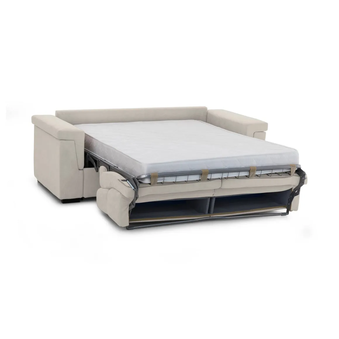Divani Letto 2 Posti|Divano Contenitore Letto > Dmora Divano Letto 2 Posti Sfoderabile Contenitore 205x95 cm, di Apertura a Ribalta Made in Italy - Contrada Beige