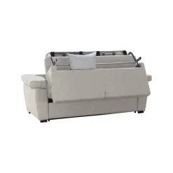 Divano Letto 2 Posti Beige Sfoderabile Contenitore 205x95 cm, di Apertura a Ribalta Made in Italy - Fisciano