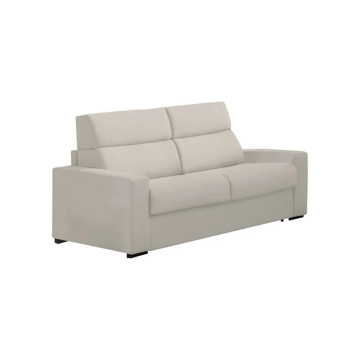 Divano Letto 3 Posti Beige Sfoderabile Contenitore 220x95 cm, Lavabile Made in Italy - Quindici