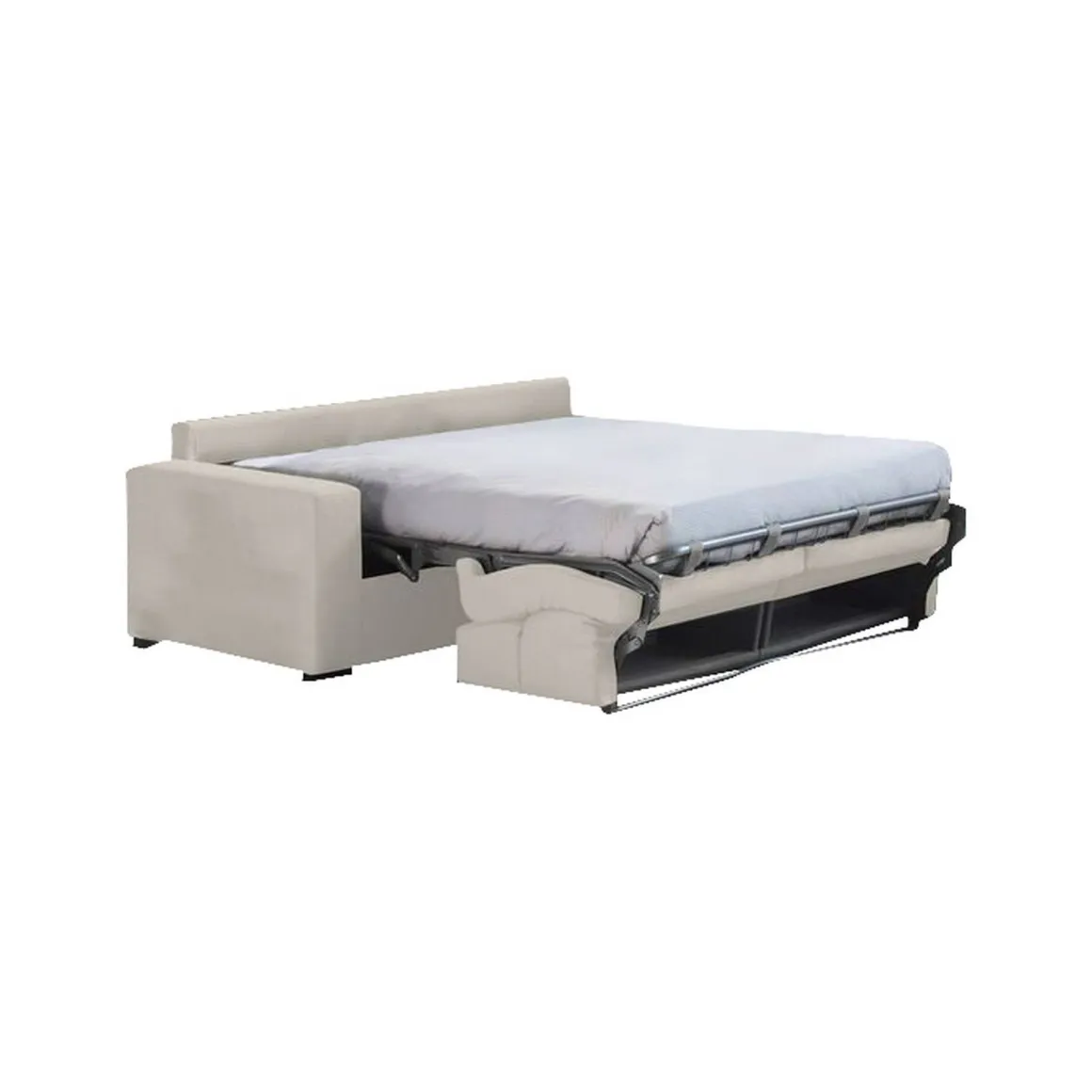 Divano Letto 3 Posti Beige Sfoderabile Contenitore 220x95 cm, Lavabile Made in Italy - Quindici