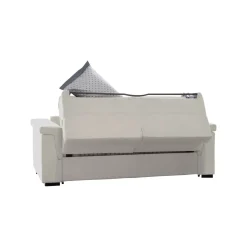 Divano Letto 3 Posti Beige Sfoderabile Contenitore 225x95 cm, Lavabile Made in Italy - Nus