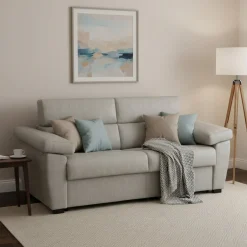 Divani Letto 3 Posti|Divani Letto > Dmora Divano Letto 3 Posti Sfoderabile Lavabile 205x86 cm, Idrorepellente Letto Estraibile Materasso Incluso Rete a Doghe Made in Italy - Avellana Beige
