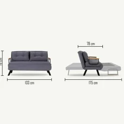 Divani Letto 2 Posti|Divano Contenitore Letto > Dmora Divano letto 2 posti 133x78cm - Calvin Beige