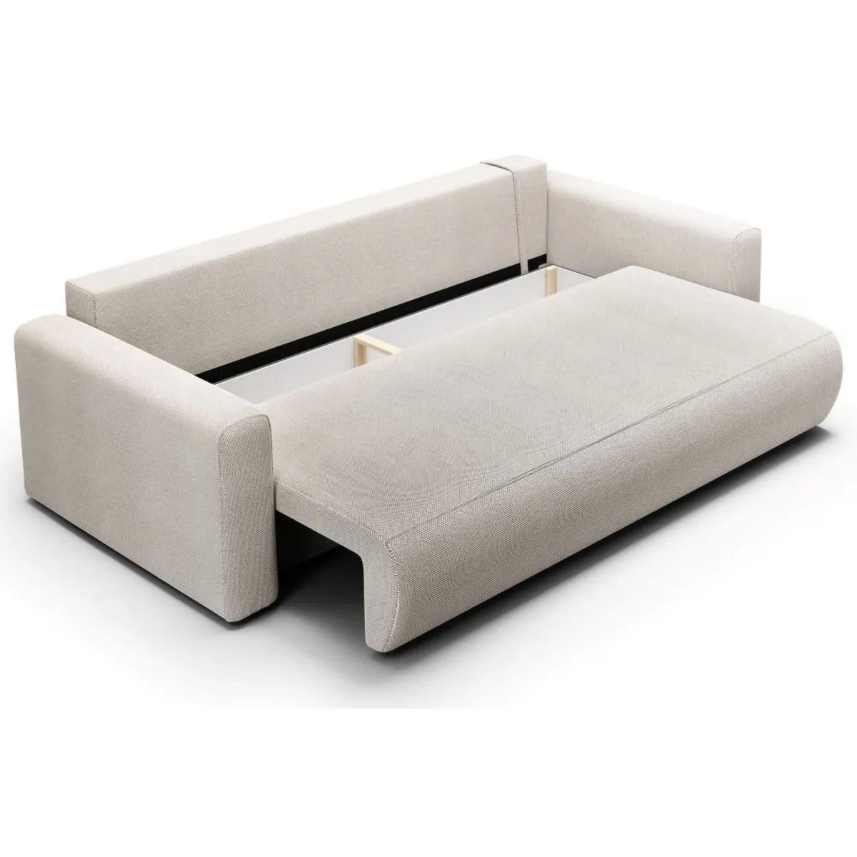Divani Letto 2 Posti|Divano Contenitore Letto > Dmora Divano Letto 2 Posti Contenitore di Apertura a Libro 240x105 cm, Reclinabile - Erbezzo Bianco