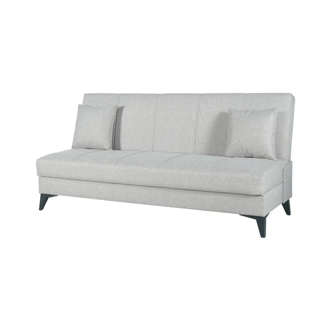 Divano Letto 3 Posti Bianco Contenitore di Apertura Click-clack 185x78 cm, Lavabile - Caneva