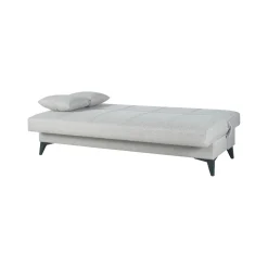 Divano Letto 3 Posti Bianco Contenitore di Apertura Click-clack 185x78 cm, Lavabile - Caneva