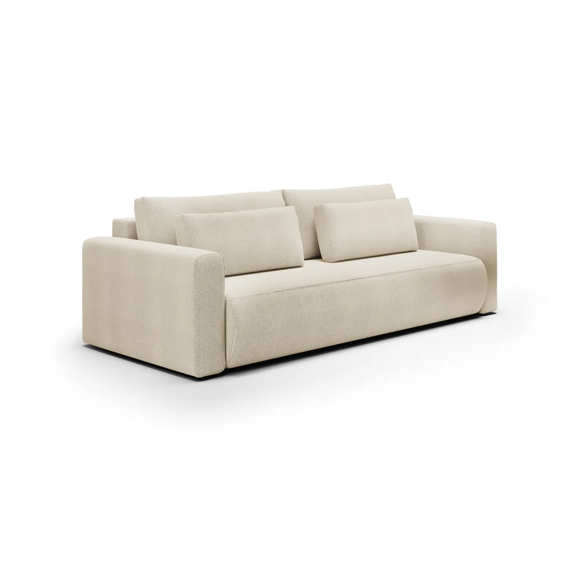 Divano Letto 2 Posti Bianco Crema Contenitore di Apertura a Libro 240x105 cm, Reclinabile - Erbezzo
