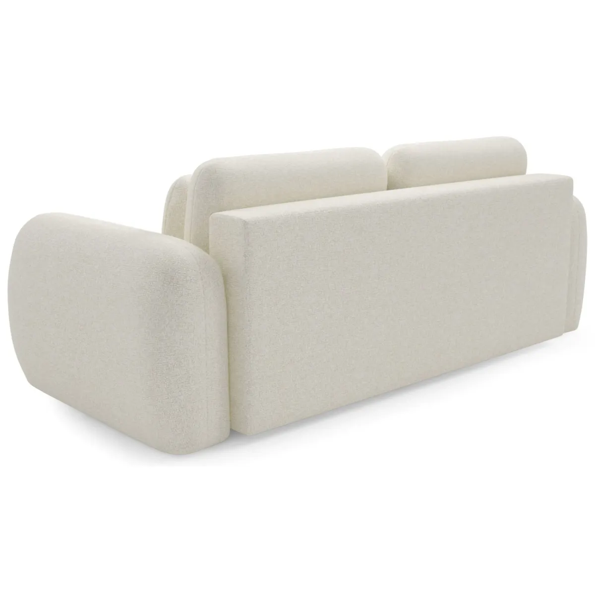 Divani Letto 3 Posti|Divano Contenitore Letto > Dmora Divano Letto 3 Posti Contenitore di Apertura a Libro 266x121 cm, Reclinabile - Sessame Bianco Crema