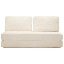 Divano Letto 2 Posti Bianco Reclinabile Apertura a Ribalta 31x31 cm, Posti a Sedere 2 - Albayz