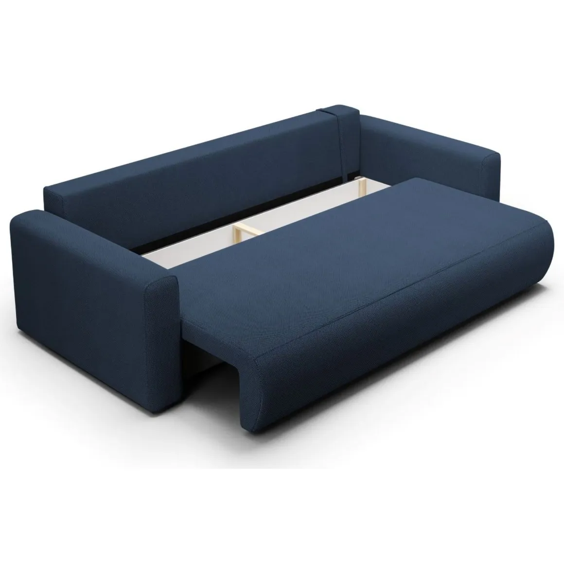 Divano Letto 2 Posti blu Contenitore di Apertura a Libro 240x105 cm, Reclinabile - Erbezzo