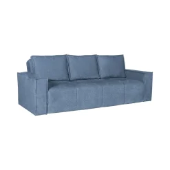 Divano Letto 3 Posti blu Contenitore di Apertura Click-clack 231x99 cm, Lavabile - Naturno