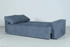 Divano Letto 3 Posti blu Contenitore di Apertura Click-clack 231x99 cm, Lavabile - Naturno