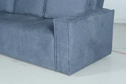 Divano Letto 3 Posti blu Contenitore di Apertura Click-clack 231x99 cm, Lavabile - Naturno