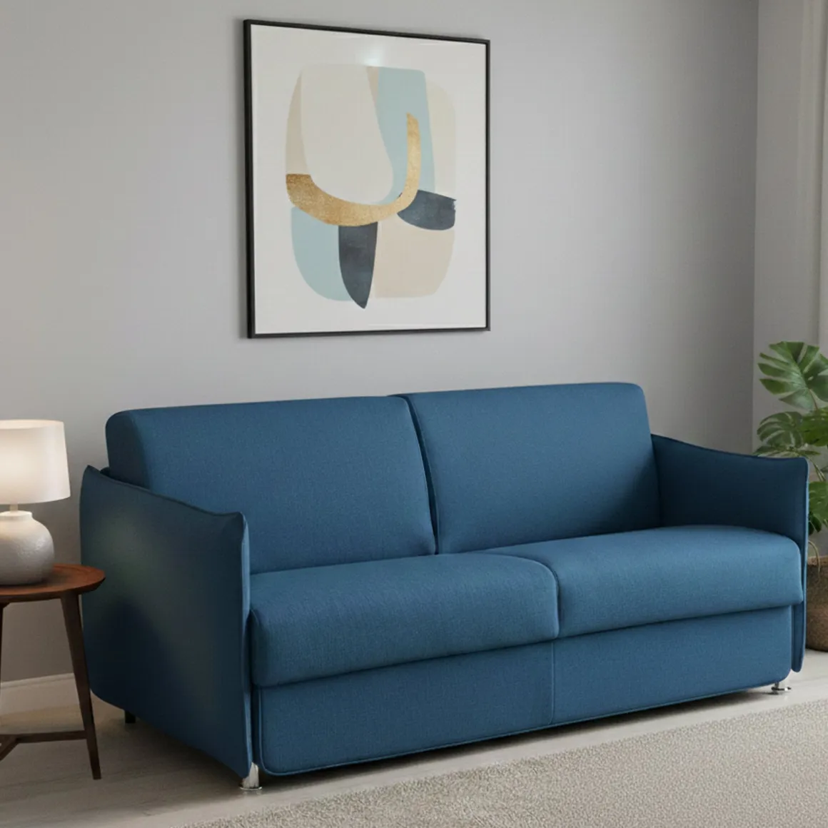 Divani Letto 2 Posti|Divano Contenitore Letto > Dmora Divano Letto 2 Posti Sfoderabile Contenitore 160x95 cm, di Apertura a Ribalta Made in Italy - Verceia Blu