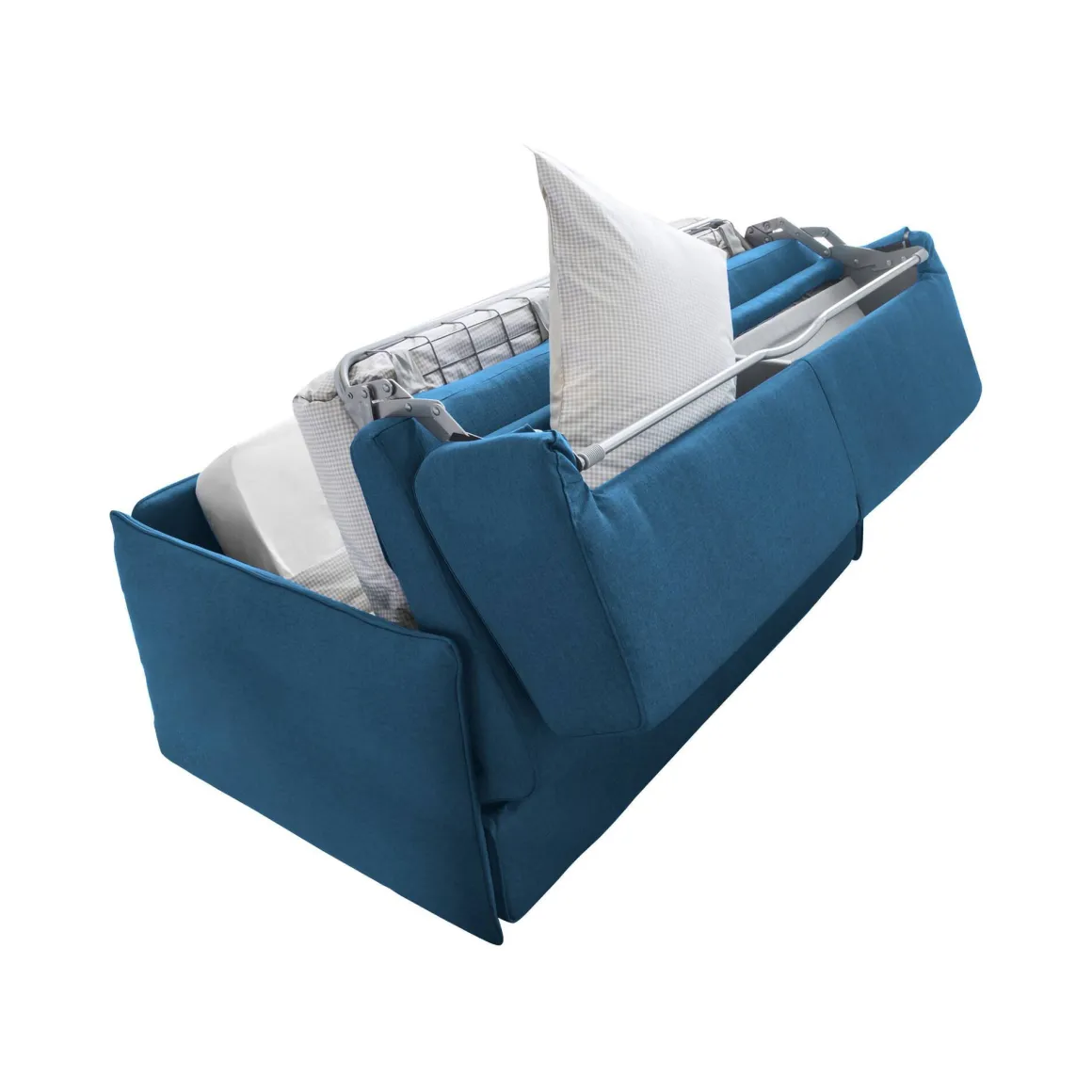 Divani Letto 2 Posti|Divano Contenitore Letto > Dmora Divano Letto 2 Posti Sfoderabile Contenitore 180x95 cm, di Apertura a Ribalta Made in Italy - Trovo Blu