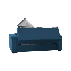 Divano Letto 2 Posti blu Sfoderabile Contenitore 185x95 cm, di Apertura a Ribalta Made in Italy - Rigolato