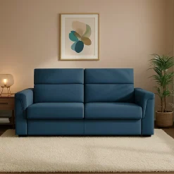Divani Letto 2 Posti|Divano Contenitore Letto > Dmora Divano Letto 2 Posti Sfoderabile Contenitore 205x95 cm, di Apertura a Ribalta Made in Italy - Brusasco Blu
