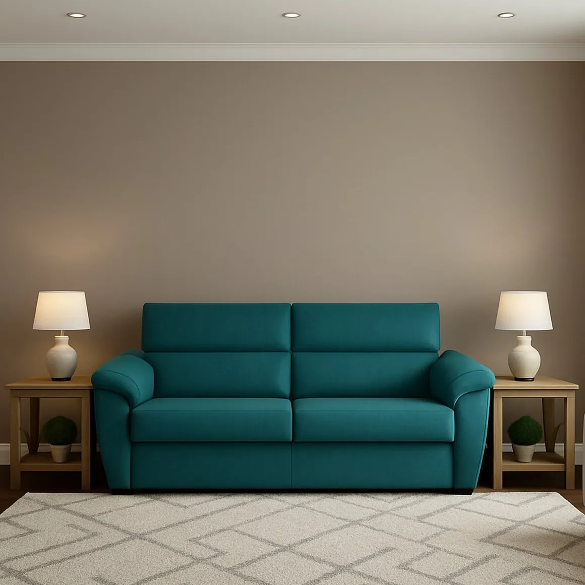 Divano Letto 2 Posti blu Sfoderabile Contenitore 205x95 cm, di Apertura a Ribalta Made in Italy - Contrada