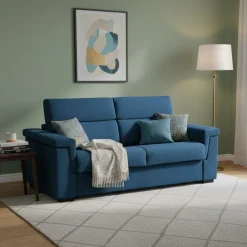 Divani Letto 3 Posti|Divano Contenitore Letto > Dmora Divano Letto 3 Posti Sfoderabile Contenitore 225x95 cm, Lavabile Made in Italy - Pacecos Blu