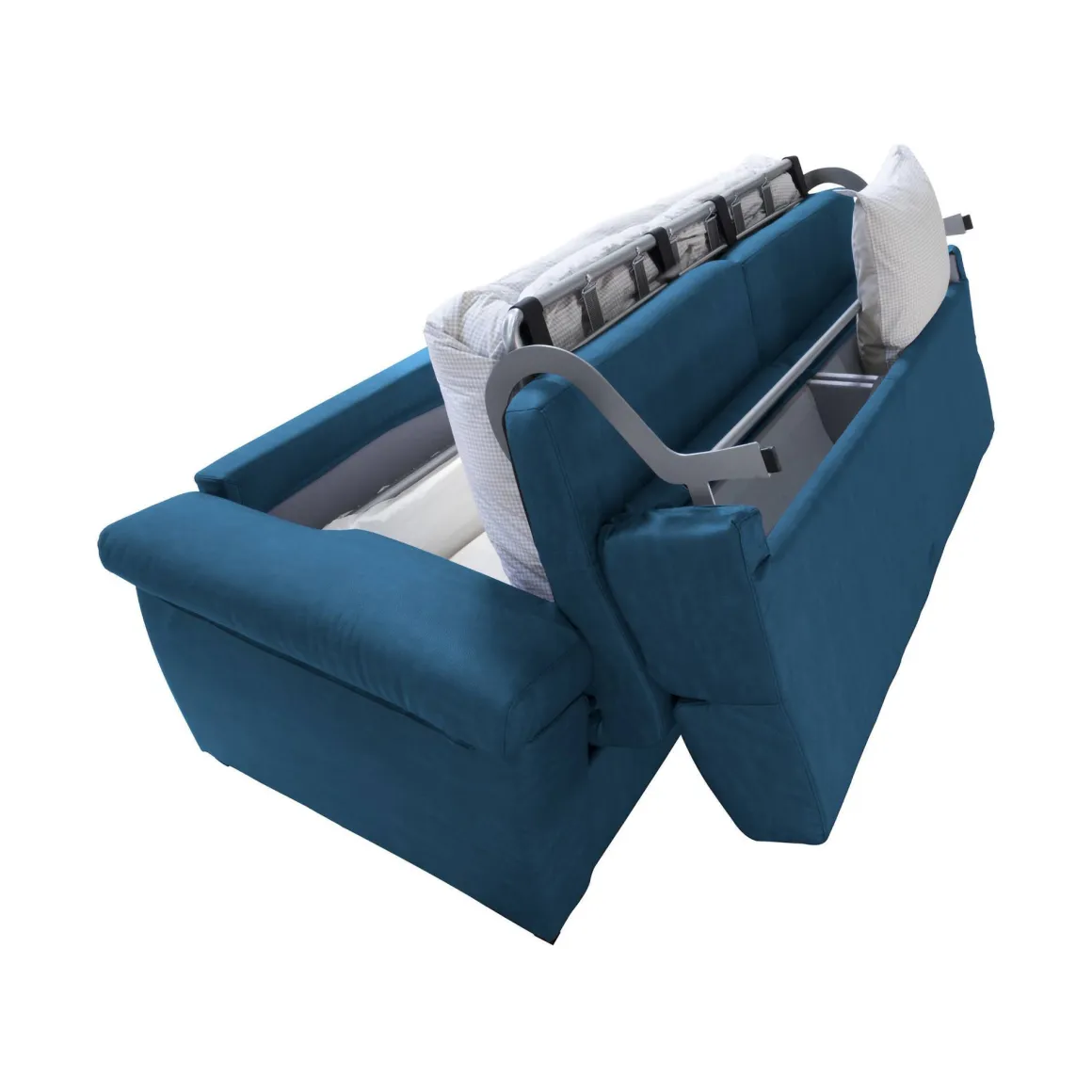 Divani Letto 3 Posti|Divani Letto > Dmora Divano Letto 3 Posti Sfoderabile Lavabile 205x86 cm, Idrorepellente Letto Estraibile Materasso Incluso Rete a Doghe Made in Italy - Avellana Blu