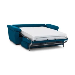Divani Letto 3 Posti|Divani Letto > Dmora Divano Letto 3 Posti Sfoderabile Lavabile 205x86 cm, Idrorepellente Letto Estraibile Materasso Incluso Rete a Doghe Made in Italy - Avellana Blu