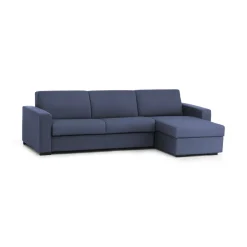 Divano letto 4 posti blu 280x95cm - Aika