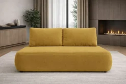 Divani Letto 2 Posti|Divano Contenitore Letto > Dmora Divano Letto 2 Posti Contenitore Cuscini Sfoderabili 210x106 cm, Reclinabile - Brugnato Giallo