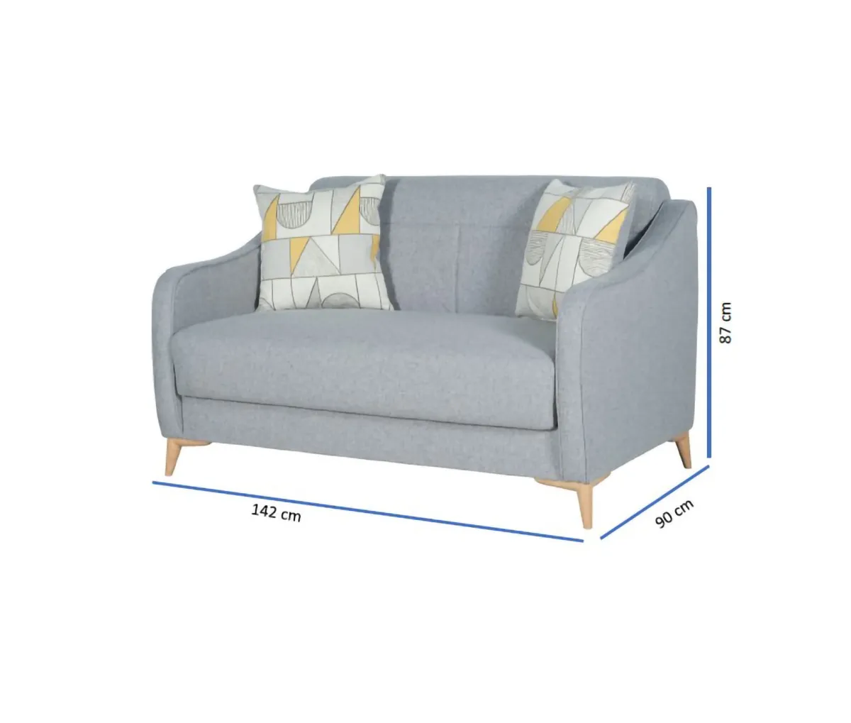 Divani Letto 2 Posti|Divano Contenitore Letto > Dmora Divano Letto 2 Posti Contenitore 142x90 cm, Lavabile - Propata Grigio Chiaro