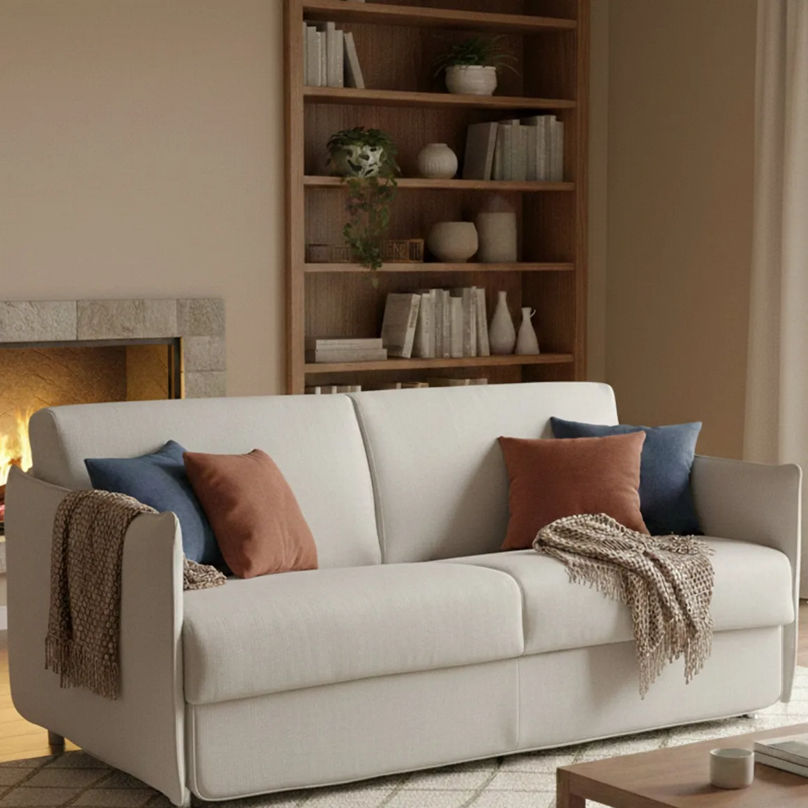 Divano Letto 2 Posti Grigio Chiaro Sfoderabile Contenitore 180x95 cm, di Apertura a Ribalta Made in Italy - Trissino