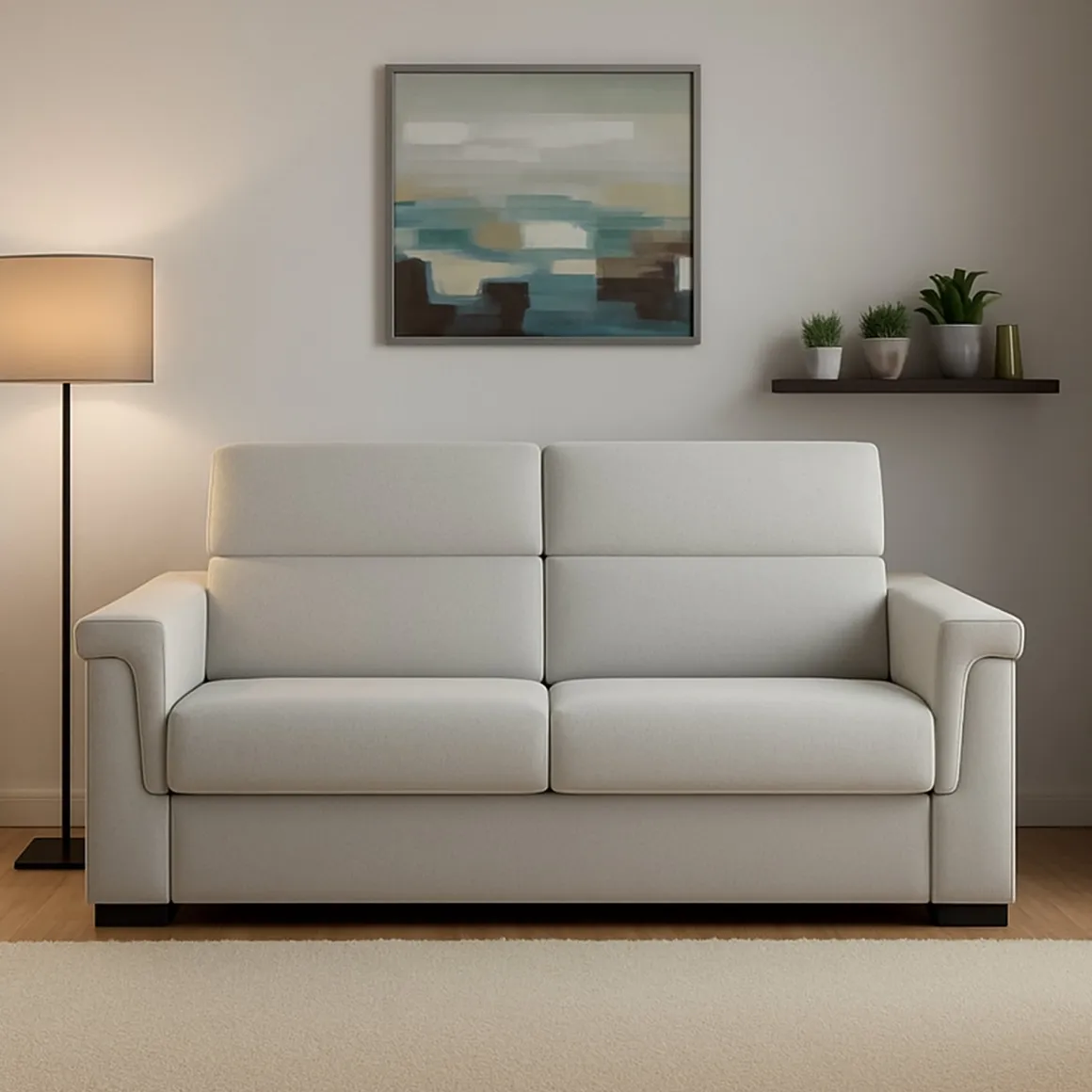 Divano Letto 2 Posti Grigio Chiaro Sfoderabile Contenitore 185x95 cm, di Apertura a Ribalta Made in Italy - Rigolato
