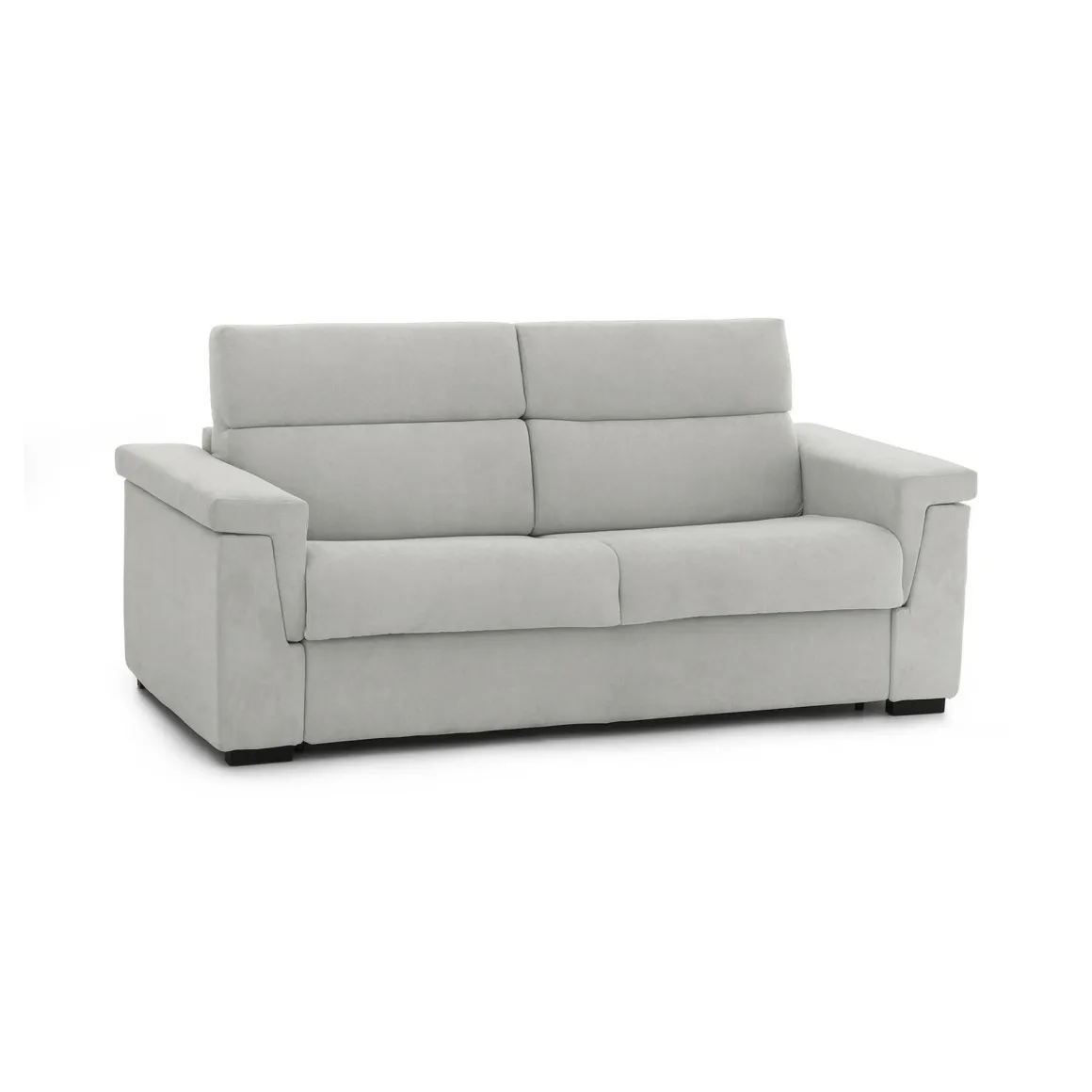 Divano Letto 2 Posti Grigio Chiaro Sfoderabile Contenitore 185x95 cm, di Apertura a Ribalta Made in Italy - Rigolato