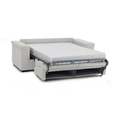 Divano Letto 2 Posti Grigio Chiaro Sfoderabile Contenitore 185x95 cm, di Apertura a Ribalta Made in Italy - Rigolato