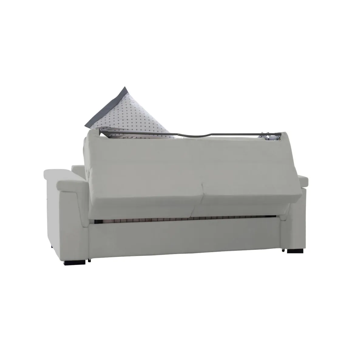 Divano Letto 2 Posti Grigio Chiaro Sfoderabile Contenitore 185x95 cm, di Apertura a Ribalta Made in Italy - Rigolato